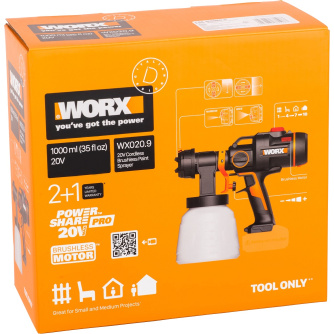 Купить Краскопульт аккумуляторный WORX WX020.9 без акк и з/у фото №9